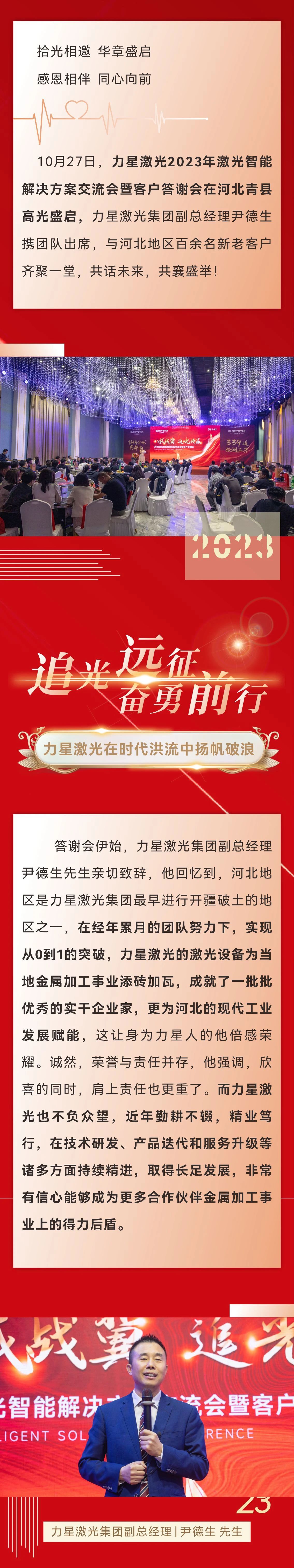 八載戰(zhàn)冀 追光共贏！力星激光2023智能解決方案交流會暨客戶答謝會（河北站）圓滿舉辦！