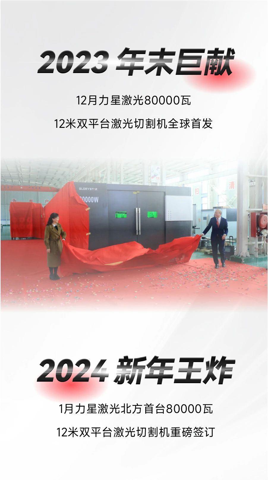 開年第一彈！北方首臺(tái)80000瓦光纖激光切割機(jī)落定，力星激光成就客戶加工之wang！